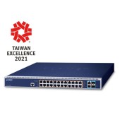 PLANET GS-6322-24P4X L3 24-Port 10/100/1000T 802.3bt PoE + 2-Port 10GBASE-T + 2-Port 10G SFP+ Managed Switch with Dual Modular Power Supply Slots