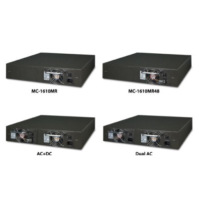 PLANET MC-1610MR 19 16-slot SNMP Managed Media Converter Chassis (AC Power) with redundant power option