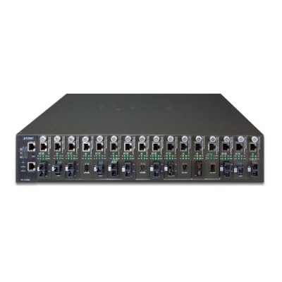 PLANET MC-1610MR 19 16-slot SNMP Managed Media Converter Chassis (AC Power) with redundant power option