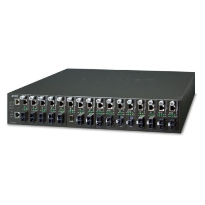 PLANET MC-1610MR 19 16-slot SNMP Managed Media Converter Chassis (AC Power) with redundant power option