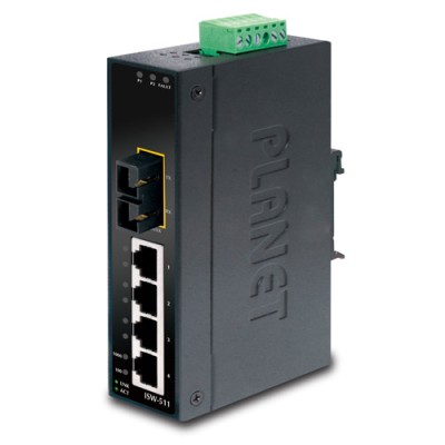 PLANET ISW-511 4+1 100FX Port Multimode Industrial Ethernet Switch - 2km  (-10~60C)