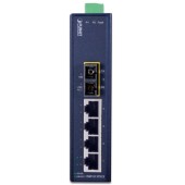 PLANET ISW-511TS15 4+1 100FX Port Single-mode Industrial Ethernet Switch - 15km (-40~85C)