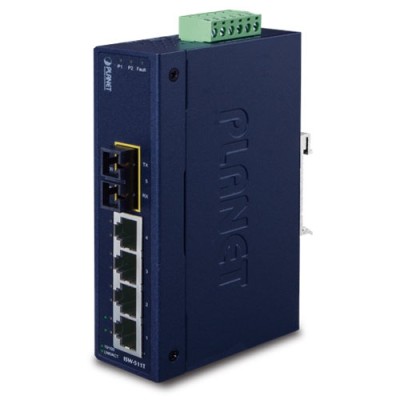 PLANET ISW-511TS15 4+1 100FX Port Single-mode Industrial Ethernet Switch - 15km (-40~85C)