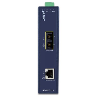 PLANET IFT-802T IP30 Slim type Industrial Fast Ethernet Media Converter SC Multimode connector