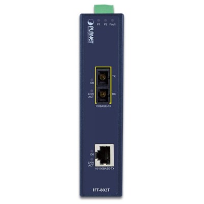 PLANET IFT-802T IP30 Slim type Industrial Fast Ethernet Media Converter SC Multimode connector