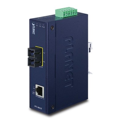 PLANET IFT-802T IP30 Slim type Industrial Fast Ethernet Media Converter SC Multimode connector