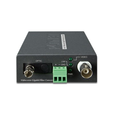 PLANET VF-106G-KIT  1-Channel 4-in-1 Video over Gigabit Fiber(SC WDM) converter up to 20KM, a pair include Tx & Rx in package (TVI/CVI/AHD/CVBS)