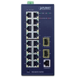 PLANET IGS-4215-16T2S Industrial L2/L4 16-Port 10/100/1000T + 2-Port 100/1000X SFP Managed Switch PLANET IGS-4215-16T2S Industrial L2/L4 16-Port 10/100/1000T + 2-Port 100/1000X SFP Managed Switch