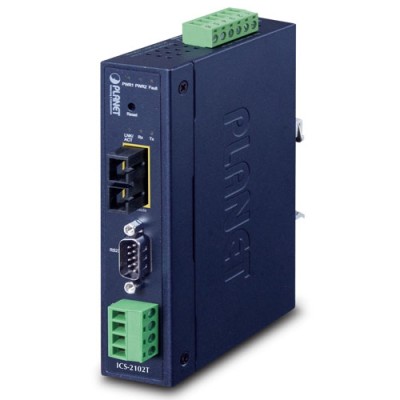 PLANET ICS-2105AT IP30 Industrial 1-Port RS232/RS422/RS485 Serial Device Server (1 x 100BASE-FX SFP slot)