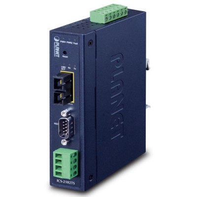 PLANET ICS-2105AT IP30 Industrial 1-Port RS232/RS422/RS485 Serial Device Server (1 x 100BASE-FX SFP slot)