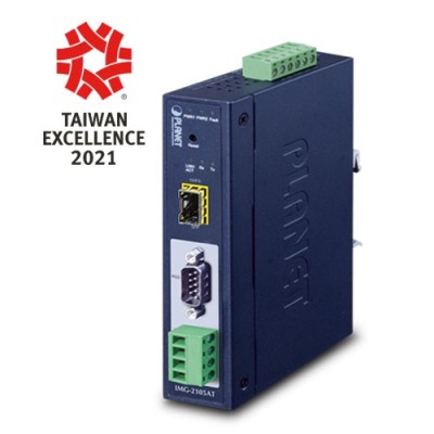 PLANET IMG-2102T IP30 Industrial 1-Port RS232/RS422/RS485 Modbus Gateway (1 x 100BASE-FX SC, Multimode - 2km)
