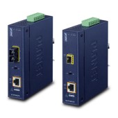 PLANET IGTP-802T IP30 Industrial 10/100/1000BASE-T to 1000BASE-SX Converter with 802.3at PoE+ (Multimode - 220m/550m)