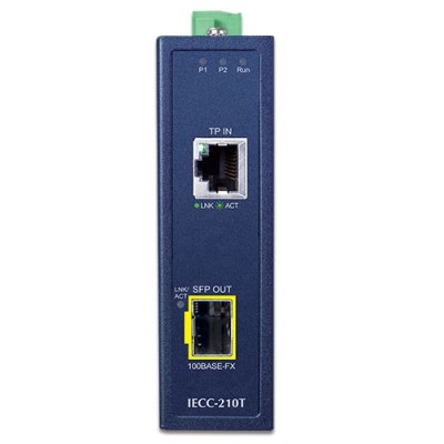 PLANET IECC-210T Industrial 1-Port 100TX + 1-Port 100FX SFP EtherCAT Media Converter