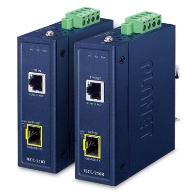 PLANET IECC-210T Industrial 1-Port 100TX + 1-Port 100FX SFP EtherCAT Media Converter