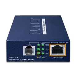PLANET VC-231GP 1-Port 10/100/1000T 802.3at PoE+ Ethernet to VDSL2 Converter PLANET VC-231GP 1-Port 10/100/1000T 802.3at PoE+ Ethernet to VDSL2 Converter