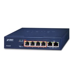 PLANET FSD-604HP 4-Port 10/100TX 802.3af/at PoE + 2-Port 10/100TX Desktop Switch (60 Watts) PLANET FSD-604HP 4-Port 10/100TX 802.3af/at PoE + 2-Port 10/100TX Desktop Switch (60 Watts)