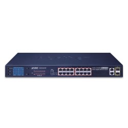 PLANET FGSW-1822VHP 16-Port 10/100TX 802.3at PoE + 2-Port Gigabit TP + 2-Port SFP Ethernet Switch with LCD PoE Monitor PLANET FGSW-1822VHP 16-Port 10/100TX 802.3at PoE + 2-Port Gigabit TP + 2-Port SFP Ethernet Switch with LCD PoE Monitor