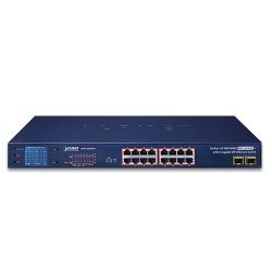 PLANET GSW-1820VHP 16-Port 10/100/1000T 802.3at PoE + 2-Port Gigabit SFP Ethernet Switch with LCD PoE Monitor PLANET GSW-1820VHP 16-Port 10/100/1000T 802.3at PoE + 2-Port Gigabit SFP Ethernet Switch with LCD PoE Monitor