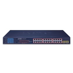 PLANET GSW-2620VHP 24-Port 10/100/1000T 802.3at PoE + 2-Port Gigabit SFP Ethernet Switch with LCD PoE Monitor PLANET GSW-2620VHP 24-Port 10/100/1000T 802.3at PoE + 2-Port Gigabit SFP Ethernet Switch with LCD PoE Monitor