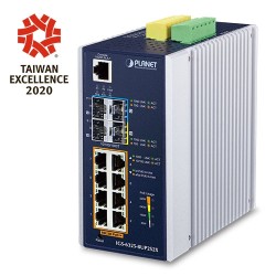 PLANET IGS-6325-8UP2S2X Industrial L3 8-Port 10/100/1000T 802.3bt PoE + 2-Port 1G/2.5G SFP + 2-Port 10G SFP+ Managed Ethernet Switch PLANET IGS-6325-8UP2S2X Industrial L3 8-Port 10/100/1000T 802.3bt PoE + 2-Port 1G/2.5G SFP + 2-Port 10G SFP+ Managed Ethernet Switch