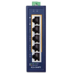 PLANET IGS-504PT Compact Industrial 4-Port 10/100/1000T 802.3at PoE + 1-Port 10/100/1000T Ethernet Switch (-40~75 degrees C) PLANET IGS-504PT Compact Industrial 4-Port 10/100/1000T 802.3at PoE + 1-Port 10/100/1000T Ethernet Switch (-40~75 degrees C)