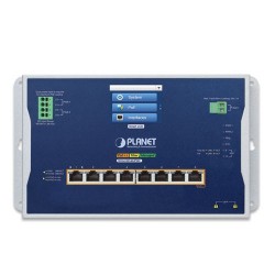 PLANET WGS-5225-8UP2SV Industrial L2+ 8-Port 10/100/1000T 802.3bt PoE + 2-Port 1G/2.5G SFP Wall-mount Managed Switch with LCD Touch Screen PLANET WGS-5225-8UP2SV Industrial L2+ 8-Port 10/100/1000T 802.3bt PoE + 2-Port 1G/2.5G SFP Wall-mount Managed Switch with LCD Touch Screen