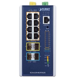 PLANET IGS-6329-8UP2S2X Industrial L3 8-Port 10/100/1000T 802.3bt PoE + 2-Port 1G/2.5G SFP + 2-Port 10G SFP+ Managed Ethernet Switch PLANET IGS-6329-8UP2S2X Industrial L3 8-Port 10/100/1000T 802.3bt PoE + 2-Port 1G/2.5G SFP + 2-Port 10G SFP+ Managed Ethernet Switch