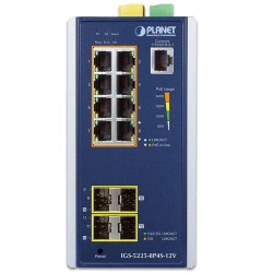 PLANET IGS-5225-8P4S-12V Industrial L2+ 8-Port 10/100/1000T 802.3at PoE + 2-Port 100/1G SFP + 2-Port 100/1G/2.5G SFP Managed Ethernet Switch w/ 12V Booster PLANET IGS-5225-8P4S-12V Industrial L2+ 8-Port 10/100/1000T 802.3at PoE + 2-Port 100/1G SFP + 2-Port 100/1G/2.5G SFP Managed Ethernet Switch w/ 12V Booster