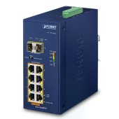 PLANET IGS-1020PTF Industrial 8-Port 10/100/1000T 802.3at PoE + 2-Port 100/1000X SFP Ethernet Switch