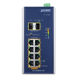 PLANET IGS-1020PTF-12V Industrial 8-Port 10/100/1000T 802.3at PoE + 2-Port 100/1000X SFP Ethernet Switch w/ 12V Booster PLANET IGS-1020PTF-12V Industrial 8-Port 10/100/1000T 802.3at PoE + 2-Port 100/1000X SFP Ethernet Switch w/ 12V Booster