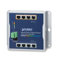 PLANET WGS-804HPT Industrial 8-Port 10/100/1000T Wall-mount Managed Switch with 4-Port PoE+ PLANET WGS-804HPT Industrial 8-Port 10/100/1000T Wall-mount Managed Switch with 4-Port PoE+