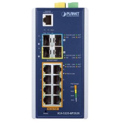 PLANET IGS-5225-8P2S2X Industrial L3 8-Port 10/100/1000T 802.3at PoE + 2-Port 1G/2.5G SFP + 2-Port 10G SFP+ Managed Ethernet Switch PLANET IGS-5225-8P2S2X Industrial L3 8-Port 10/100/1000T 802.3at PoE + 2-Port 1G/2.5G SFP + 2-Port 10G SFP+ Managed Ethernet Switch