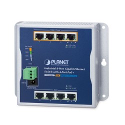 PLANET WGS-804HP Industrial 8-Port 10/100/1000T Wall-mounted Gigabit Ethernet Switch with 4-Port PoE+ PLANET WGS-804HP Industrial 8-Port 10/100/1000T Wall-mounted Gigabit Ethernet Switch with 4-Port PoE+