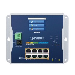 PLANET WGS-5225-8P2SV Industrial L2+ 8-port 10/100/1000T 802.3at PoE + 2-port 1G/2.5G SFP Wall-mount Managed Switch with LCD Touch Screen PLANET WGS-5225-8P2SV Industrial L2+ 8-port 10/100/1000T 802.3at PoE + 2-port 1G/2.5G SFP Wall-mount Managed Switch with LCD Touch Screen