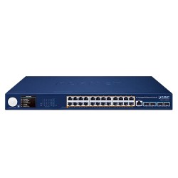 PLANET GS-6311-24P4XV L3 24-Port 10/100/1000T 802.3at PoE + 4-Port 10G SFP+ Managed Ethernet Switch with Smart LCD Screen PLANET GS-6311-24P4XV L3 24-Port 10/100/1000T 802.3at PoE + 4-Port 10G SFP+ Managed Ethernet Switch with Smart LCD Screen