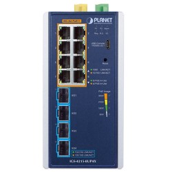 PLANET IGS-4215-8UP4X Industrial L2/L4 8-Port 10/100/1000T 802.3bt PoE + 4-Port 10G SFP+ Managed Ethernet Switch PLANET IGS-4215-8UP4X Industrial L2/L4 8-Port 10/100/1000T 802.3bt PoE + 4-Port 10G SFP+ Managed Ethernet Switch