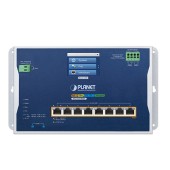 PLANET WGS-4215-8P2XV Industrial L2+ 8-Port 10/100/1000T 802.3at PoE + 2-Port 10G SFP+ Wall-mount Managed Ethernet Switch with LCD Touch Screen