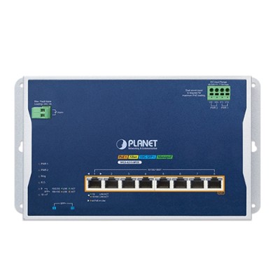 PLANET WGS-4215-8P2X Industrial L2+ 8-Port 10/100/1000T 802.3at PoE + 2-Port 10G SFP+ Wall-mount Managed Ethernet Switch