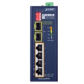 PLANET IFGS-624PTF Industrial 4-Port 10/100TX 802.3at PoE + 2-Port 1000X SFP Ring Ethernet Switch