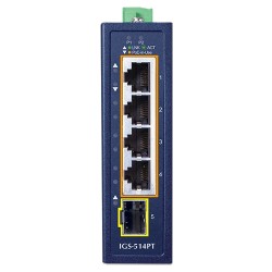 PLANET IGS-514PT Compact Industrial 4-Port 10/100/1000T 802.3at PoE + 1-Port 100/1000X SFP Ethernet Switch PLANET IGS-514PT Compact Industrial 4-Port 10/100/1000T 802.3at PoE + 1-Port 100/1000X SFP Ethernet Switch