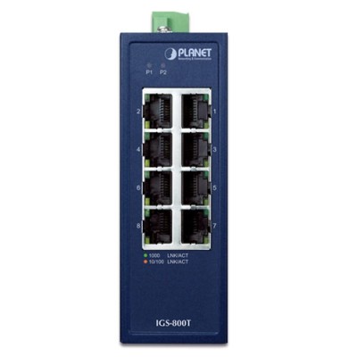 PLANET IGS-800T Compact Industrial 8-Port 10/100/1000T Gigabit Ethernet Switch