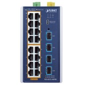 PLANET IGS-4215-16P4X Industrial L2+ 16-Port 10/100/1000T 802.3at PoE + 4-Port 10G SFP+ Managed Ethernet Switch