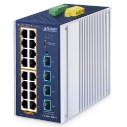PLANET IGS-4215-16P4X Industrial L2+ 16-Port 10/100/1000T 802.3at PoE + 4-Port 10G SFP+ Managed Ethernet Switch
