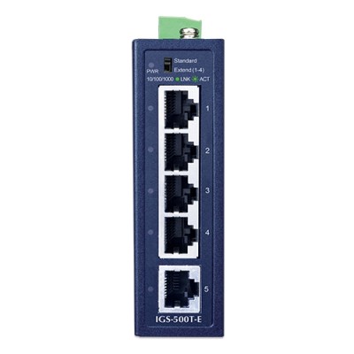 PLANET IGS-500T-E Compact Industrial 5-Port 10/100/1000T Ethernet Switch