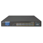 PLANET GS-5220-24PL4XVR L2+ 24-Port 10/100/1000T 802.3at PoE + 4-Port 10G SFP+ Managed Switch with LCD touch screen