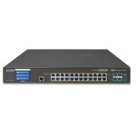 PLANET GS-5220-24PL4XVR L2+ 24-Port 10/100/1000T 802.3at PoE + 4-Port 10G SFP+ Managed Switch with LCD touch screen