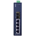 PLANET ISW-511TS15 4-Port 10/100Base-TX + 1-Port 100Base-FX Industrial Ethernet Switch with Wide Operating Temperature (-40~75 Degree C)
