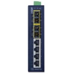 PLANET ISW-621TS15 4-Port 10/100Base-TX + 2-Port 100Base-FX Industrial Ethernet Switch with Wide Operating Temperature (-40~75 Degree C)
