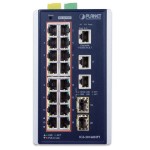 Planet IGS-20160HPT Industrial 16-Port 10/100/1000T 802.3at PoE + 2-Port 10/100/1000T + 2-Port 100/1000X SFP Managed Switch (-40~75 degrees C)