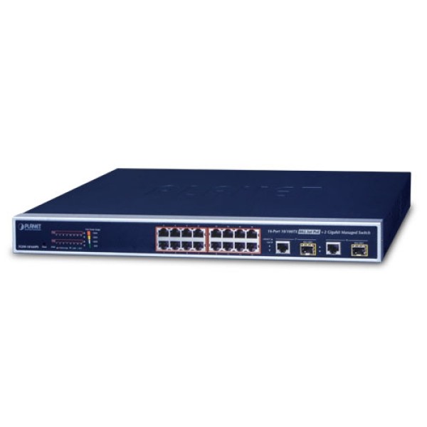 Planet FGSW-1816HPS 16-Port 10/100TX 802.3at PoE + 2-Port Gigabit TP/SFP Combo Web Smart Ethernet Switch